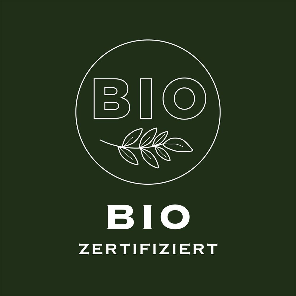 Bio-Zertifizierungslogo. Text: Bio zertifiziert.