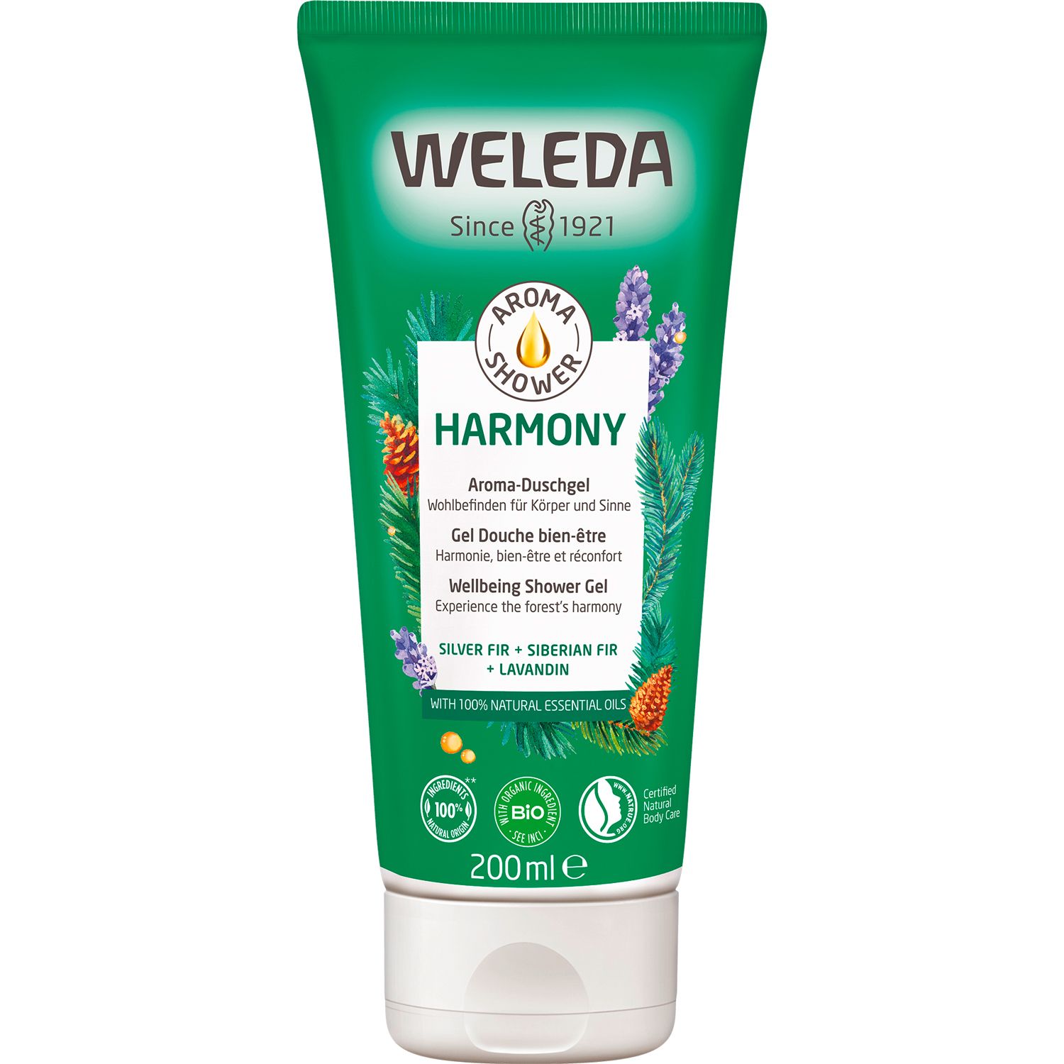 Weleda Harmony Aroma Duschgel - frisch holziger Duft für natürliches Wohlbefinden