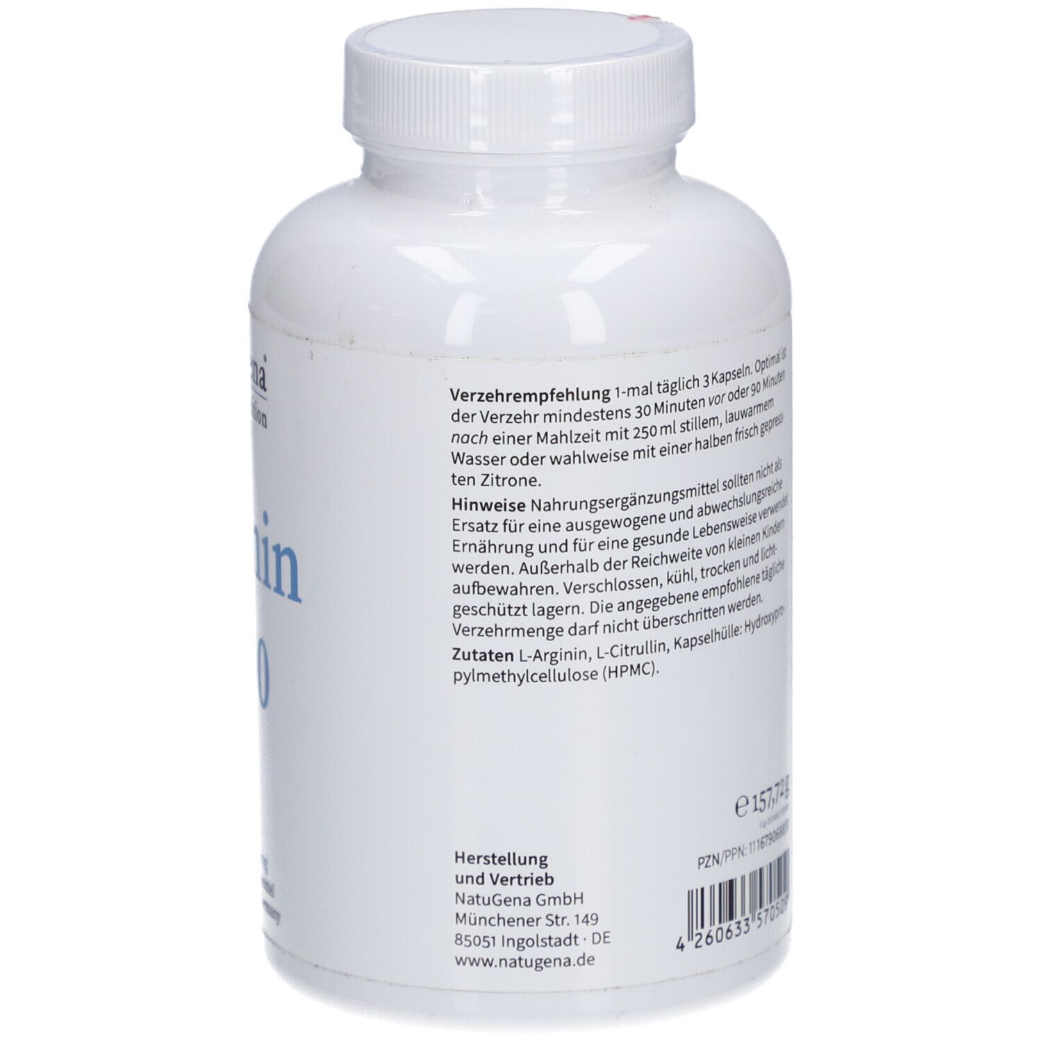 NatuGena Arginin 2000 – Hochdosiertes Arginin & Citrullin