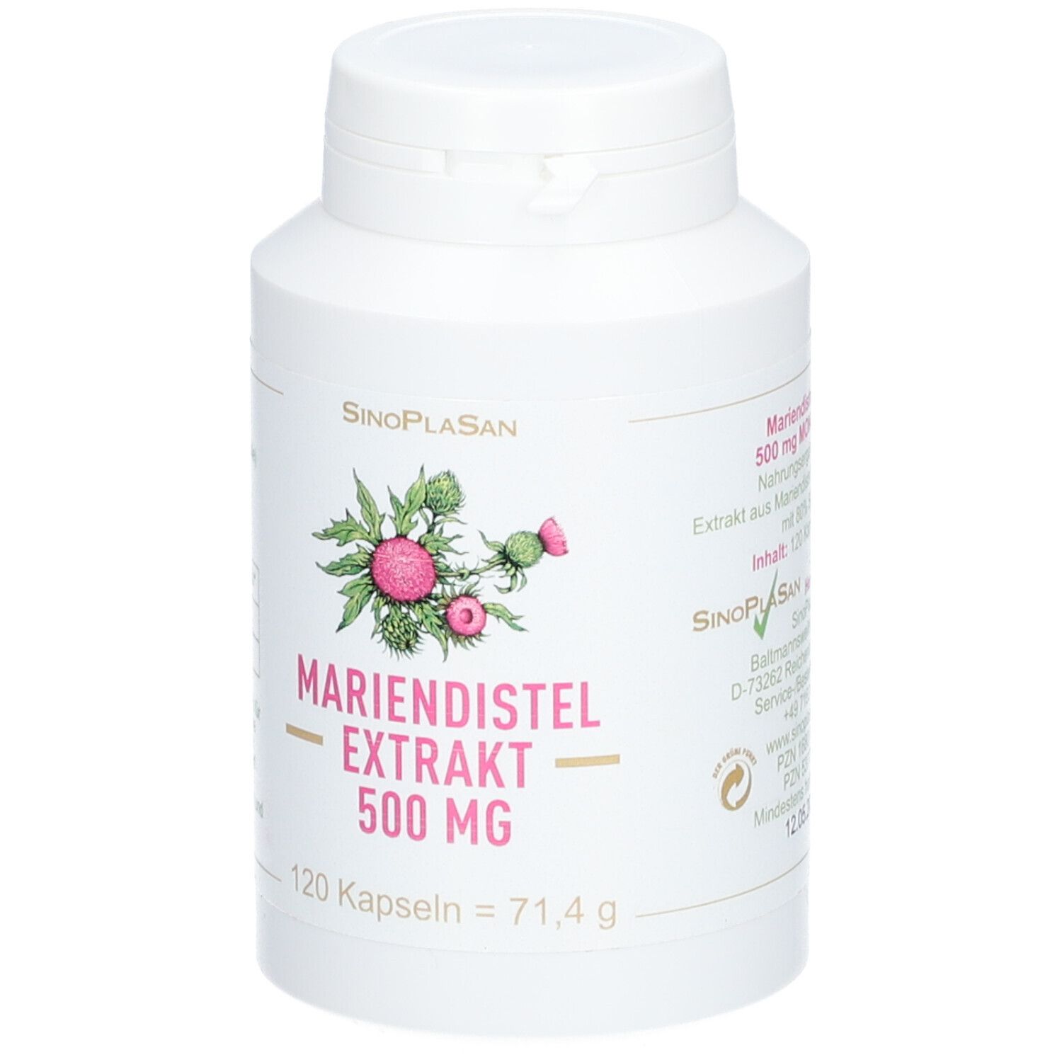 SinoPlaSan Mariendistel Extrakt 500mg Kapseln