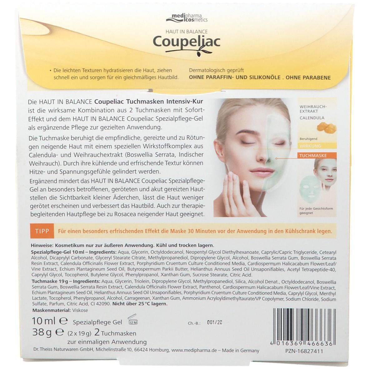 medipharma cosmetics Coupeliac Tuchmasken Intensiv-Kur