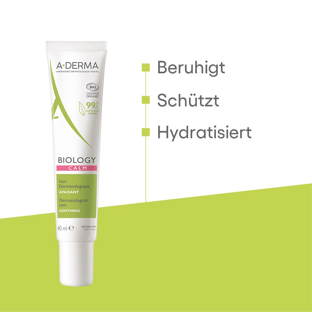 A-Derma BIOLOGY CALM Tube mit 40ml. Beruhigt, schützt, hydratisiert.