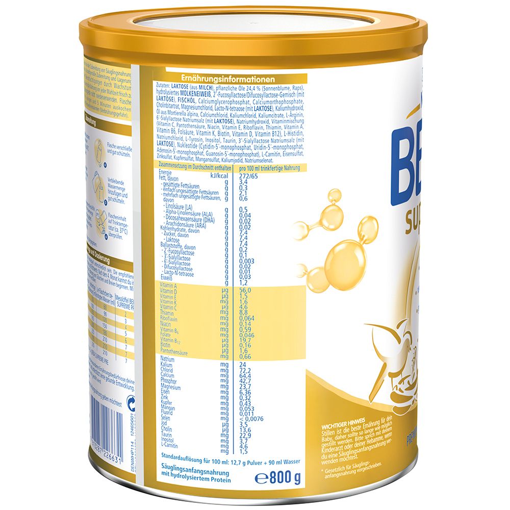 Nestlé BEBA® SUPREME Pre, Anfangsmilch von Geburt an