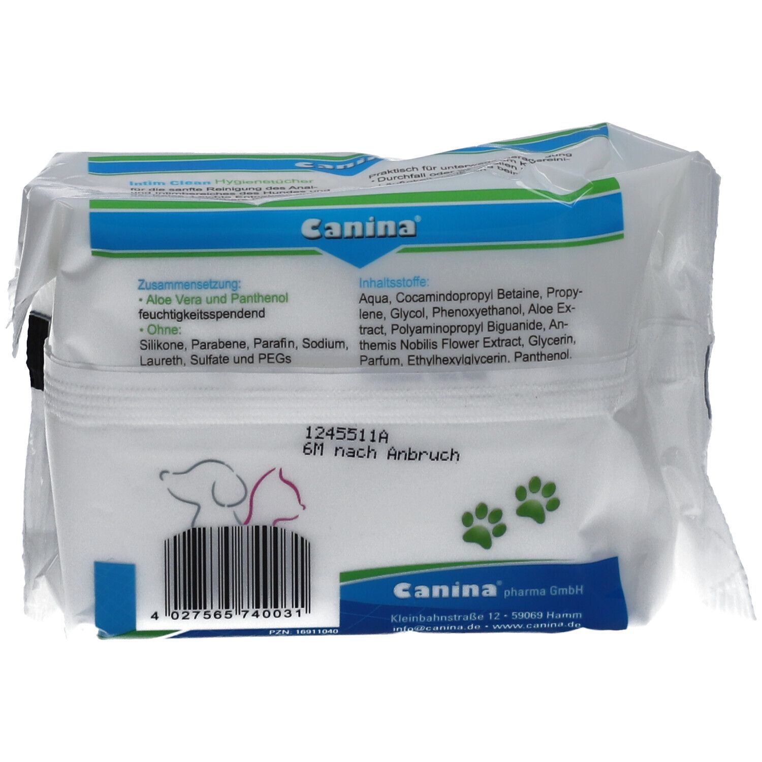 Canina® Intim Clean Hygienetücher für Hunde und Katzen