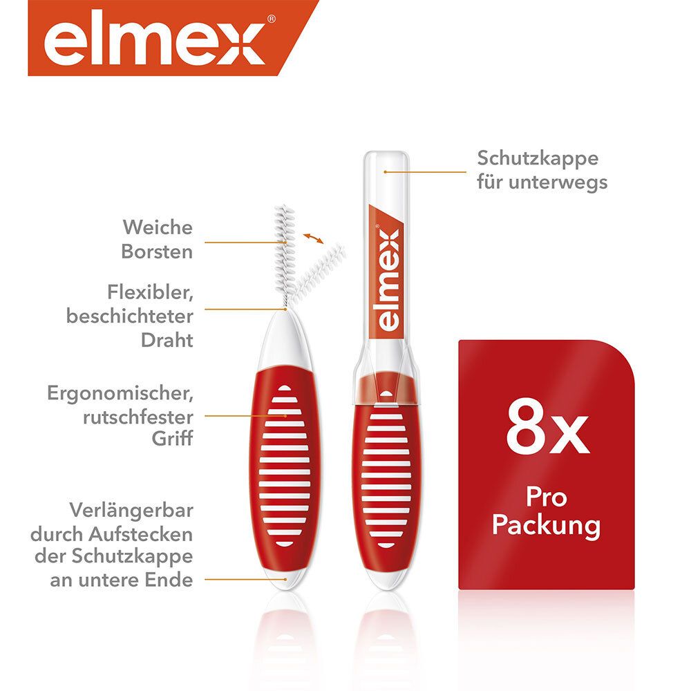 elmex Interdentalbürsten rot, Größe 2, 0,5 mm