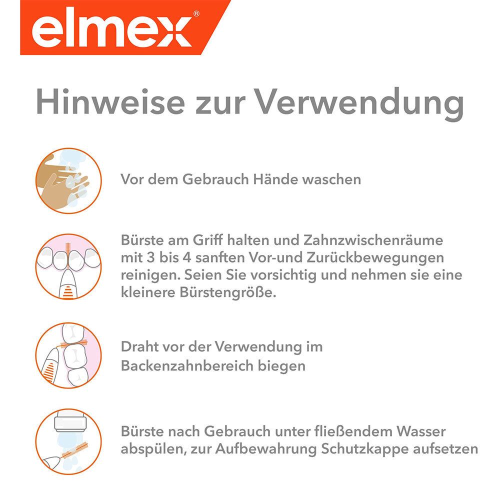 elmex Interdentalbürsten rot, Größe 2, 0,5 mm