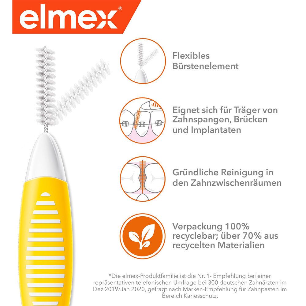 elmex Interdentalbürsten Gelb Größe 4 0,7 mm