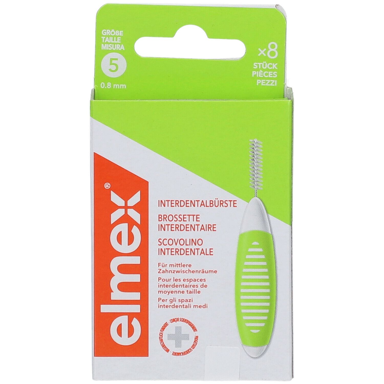 elmex Interdentalbürsten grün, Größe 5, 0,8 mm