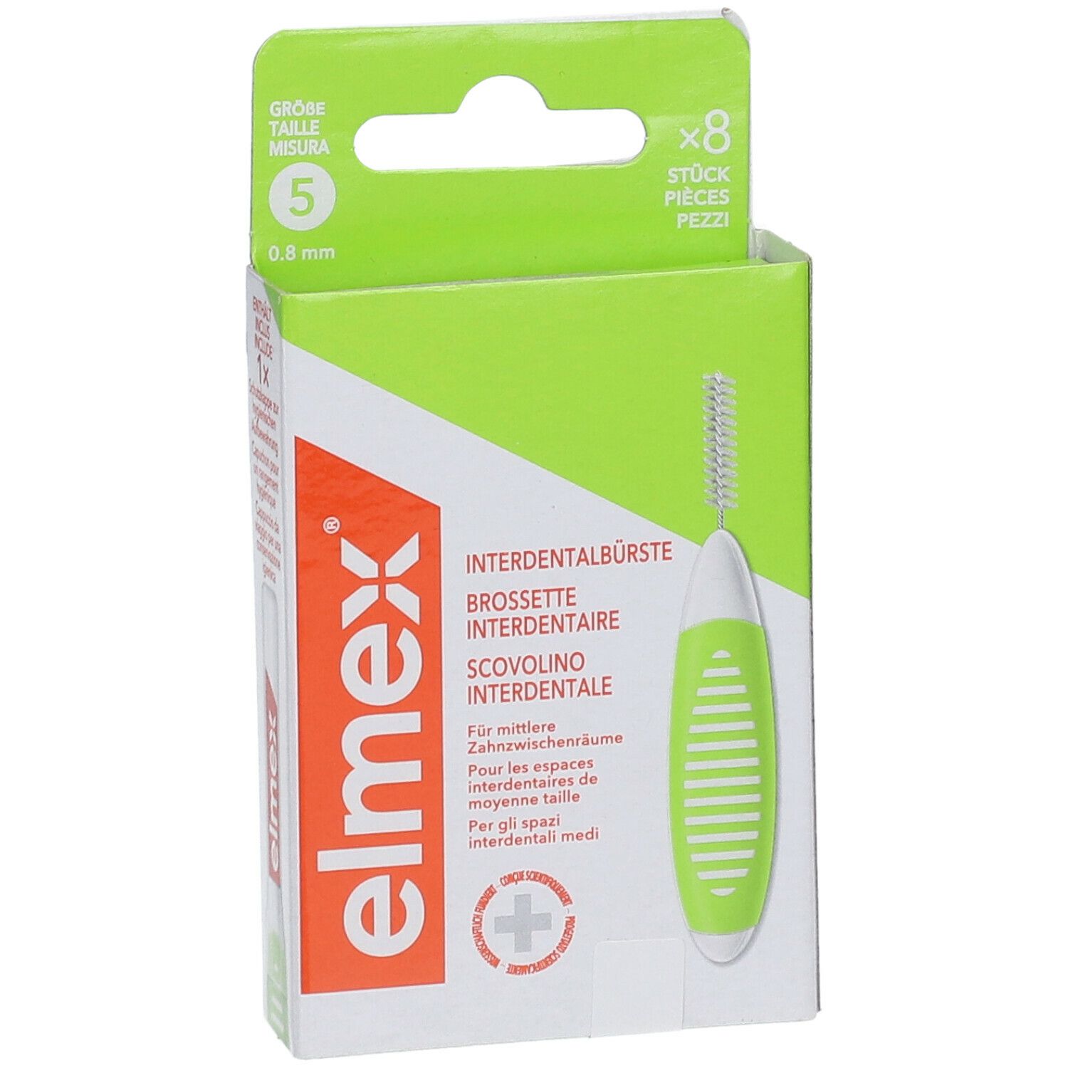 elmex Interdentalbürsten grün, Größe 5, 0,8 mm