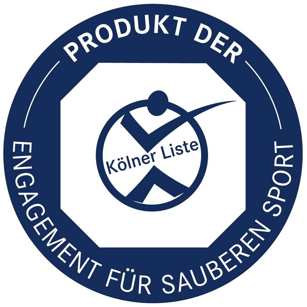 Blaues Logo „Kölner Liste“ mit Text: „Engagement für sauberen Sport“.