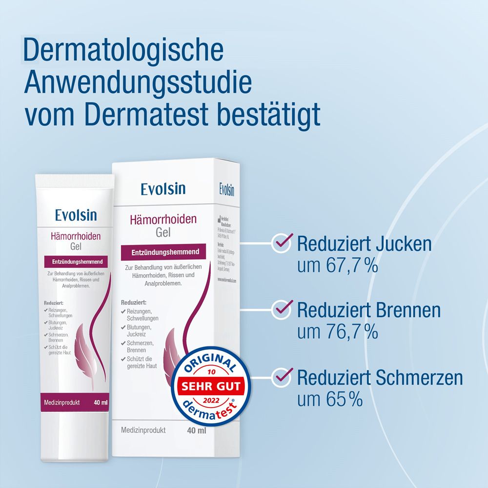 Evolsin® Hämorrhoiden Gel - Hämorrhoiden Salbe gegen Brennen, Schmerz & Juckreiz