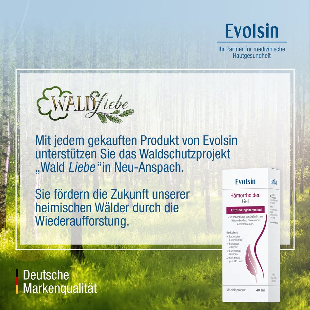 Evolsin® Hämorrhoiden Gel - Hämorrhoiden Salbe gegen Brennen, Schmerz & Juckreiz