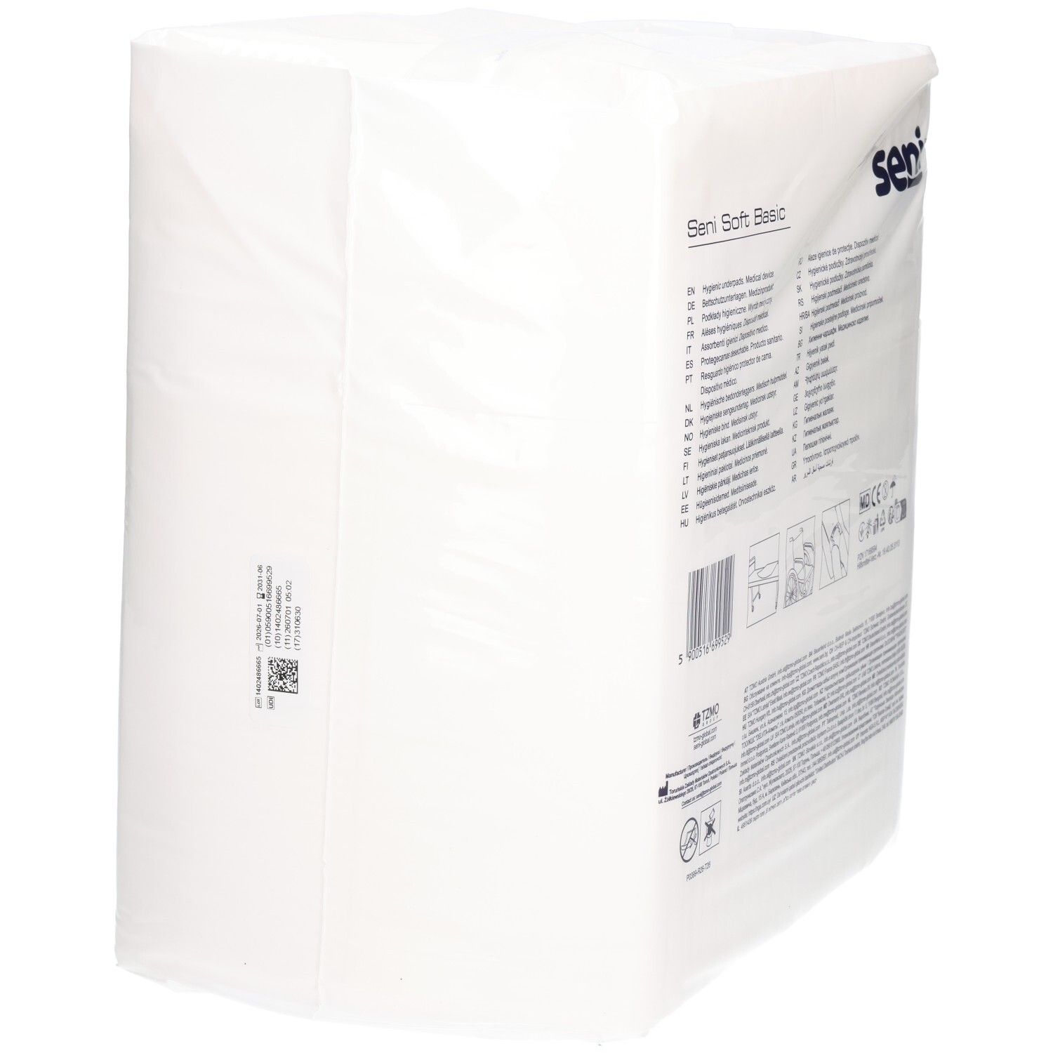 Verpackung von Sen Soft Basic Hygienepapier.