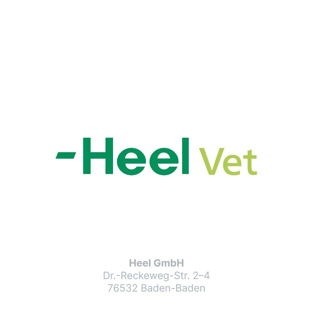 Logo: -Heel Vet. Text: Heel GmbH, Dr.-Reckeweg-Str. 2-4, 76532 Baden-Baden.