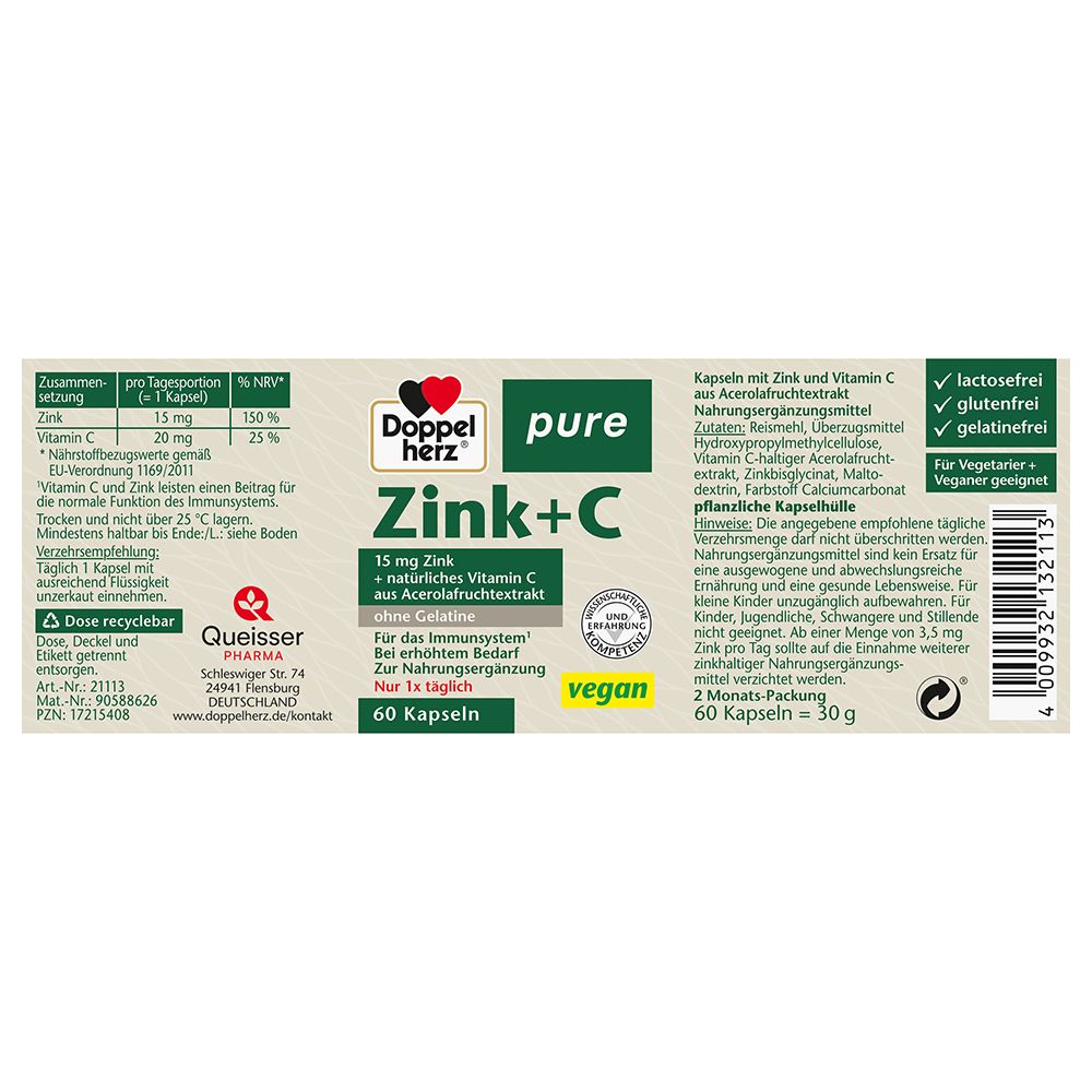 Doppelherz® pure Zink + C