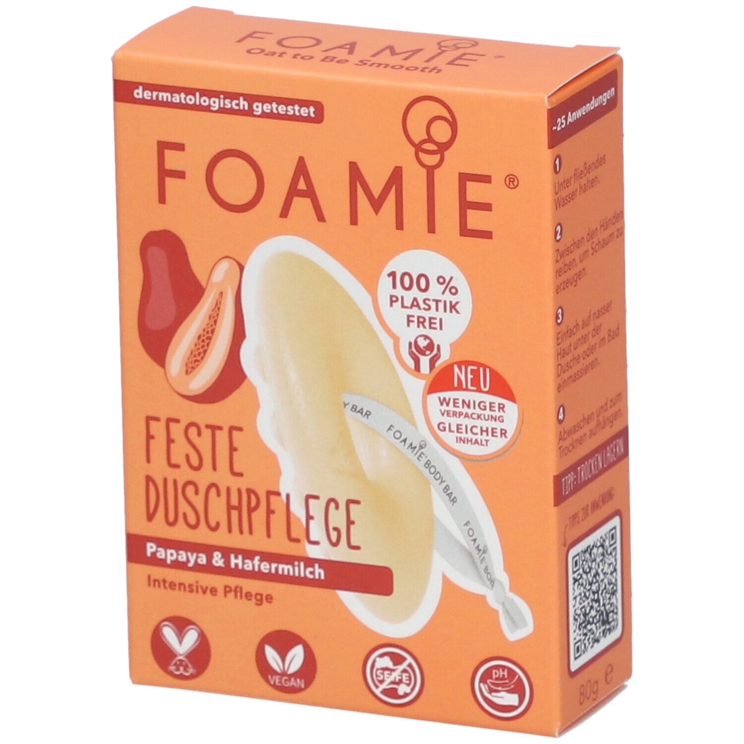 FOAMIE® Feste Duschpflege Papaya & Hafermilch