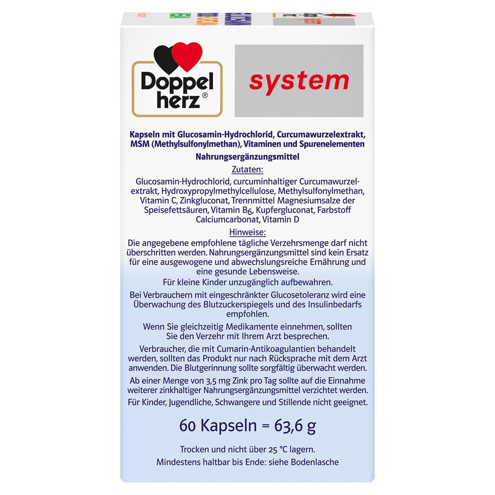 Doppelherz system GLUCOSAMIN 1000 + CURCUMA VEGAN