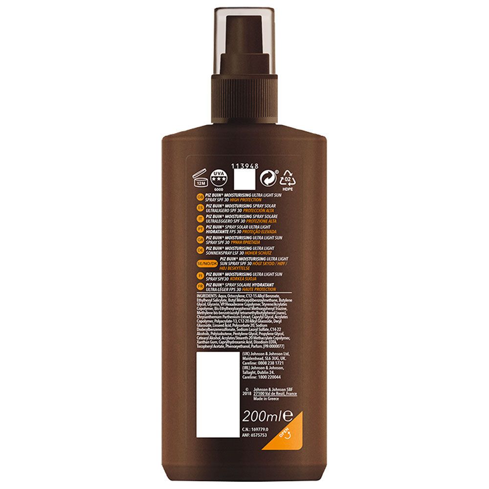 PIZ BUIN® MOISTURISING ULTRA LIGHT SUN SPRAY LSF 30