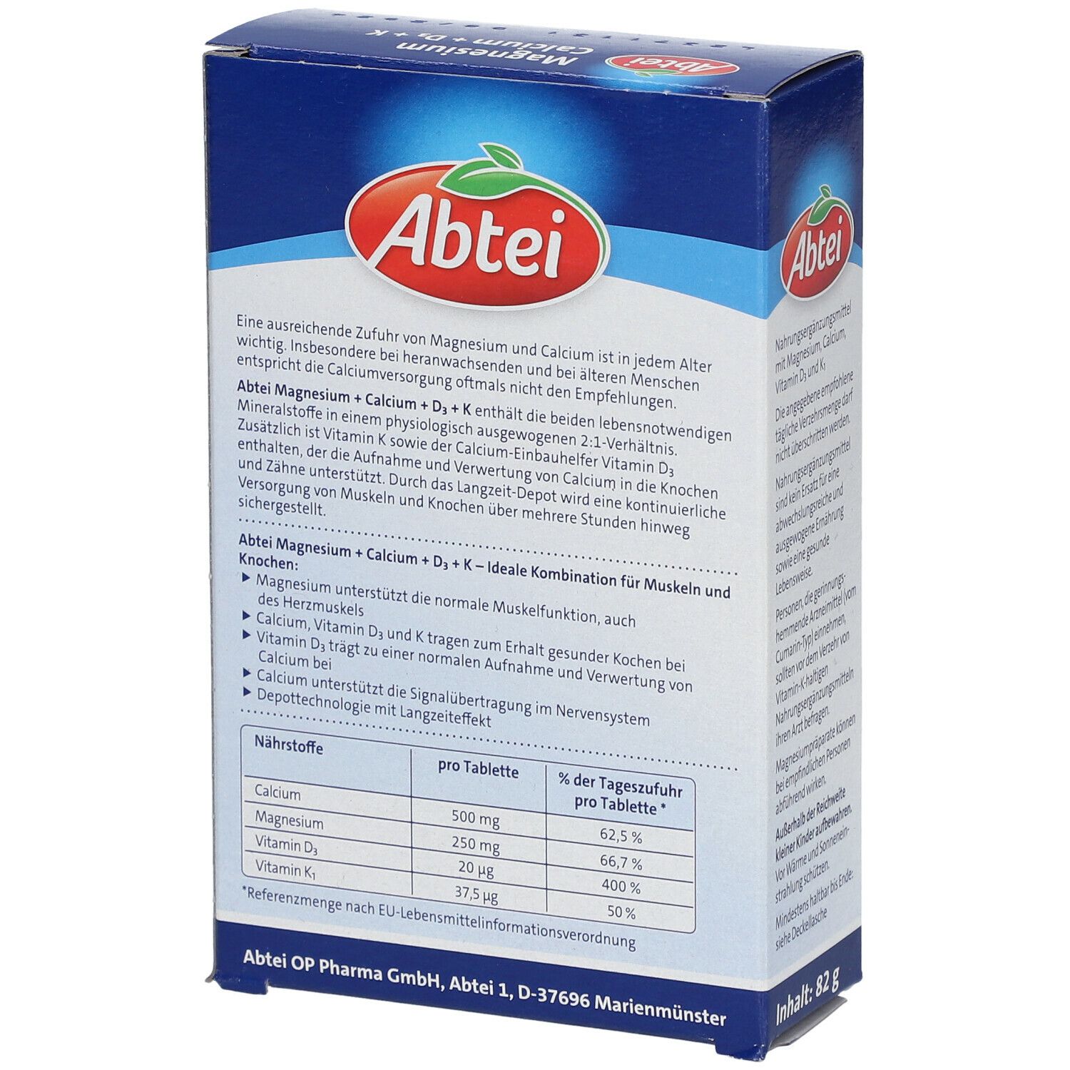 Abtei Magnesium Caclium + D3 + K