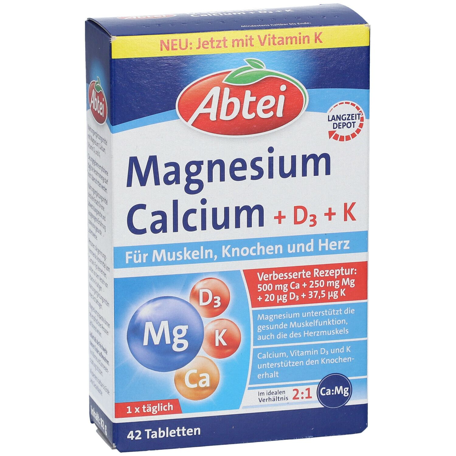 Abtei Magnesium Caclium + D3 + K