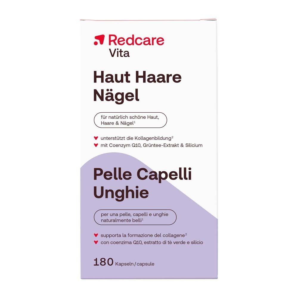 Redcare Vita Haut Haare Nägel: Kartonverpackung mit 180 Kapseln.