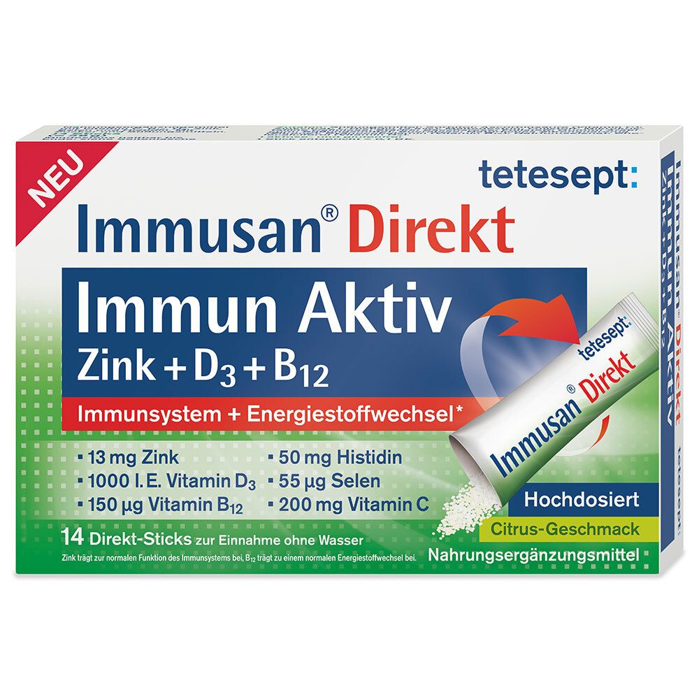 tetesept® Immusan Direkt Immun Aktiv Zink + D3 + B12