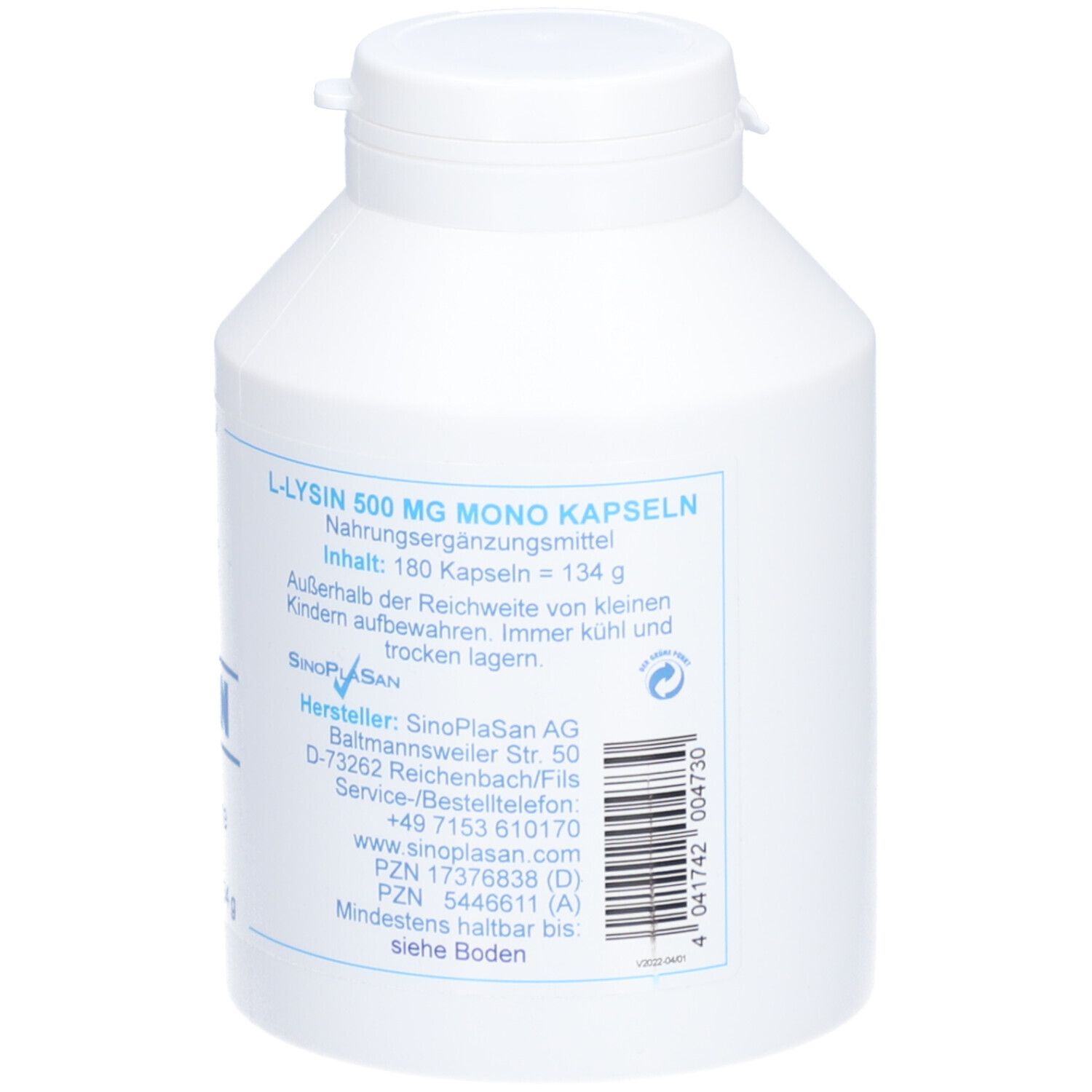 Lysin 500 Mg Tabletten Vegan - 180 Stück Nahrungsergänzung