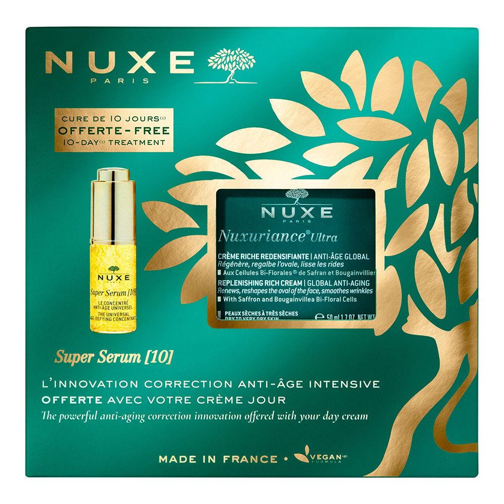 NUXE Nuxuriance® Ultra Geschenkset mit reichhaltiger Anti-Aging Gesichtscreme bei reifer Haut + Super Serum [10] gratis