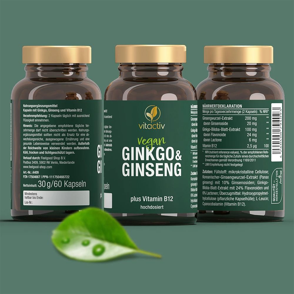 Vitactiv Ginkgo + Ginseng + B12