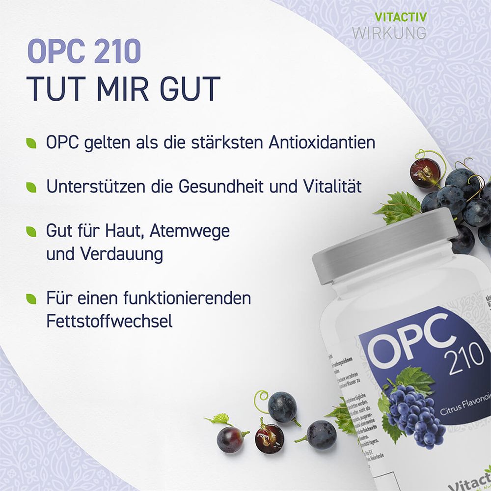 Vitactiv Natural Nutrition OPC 210 mg