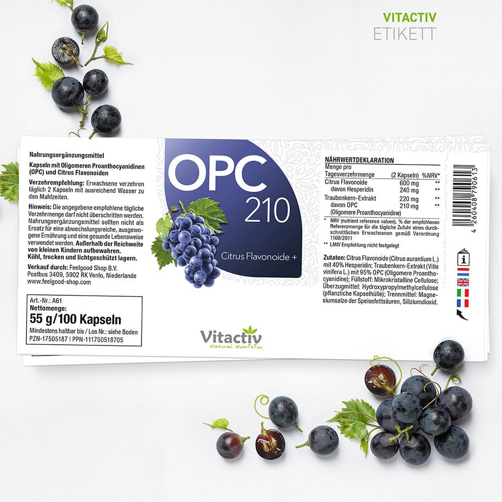 Vitactiv Natural Nutrition OPC 210 mg