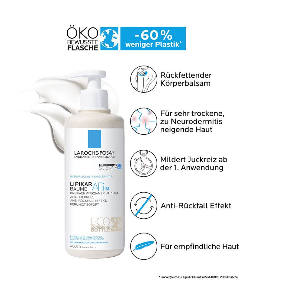 La Roche Posay Lipikar Baume AP + M Körperbalsam Ecoflasche