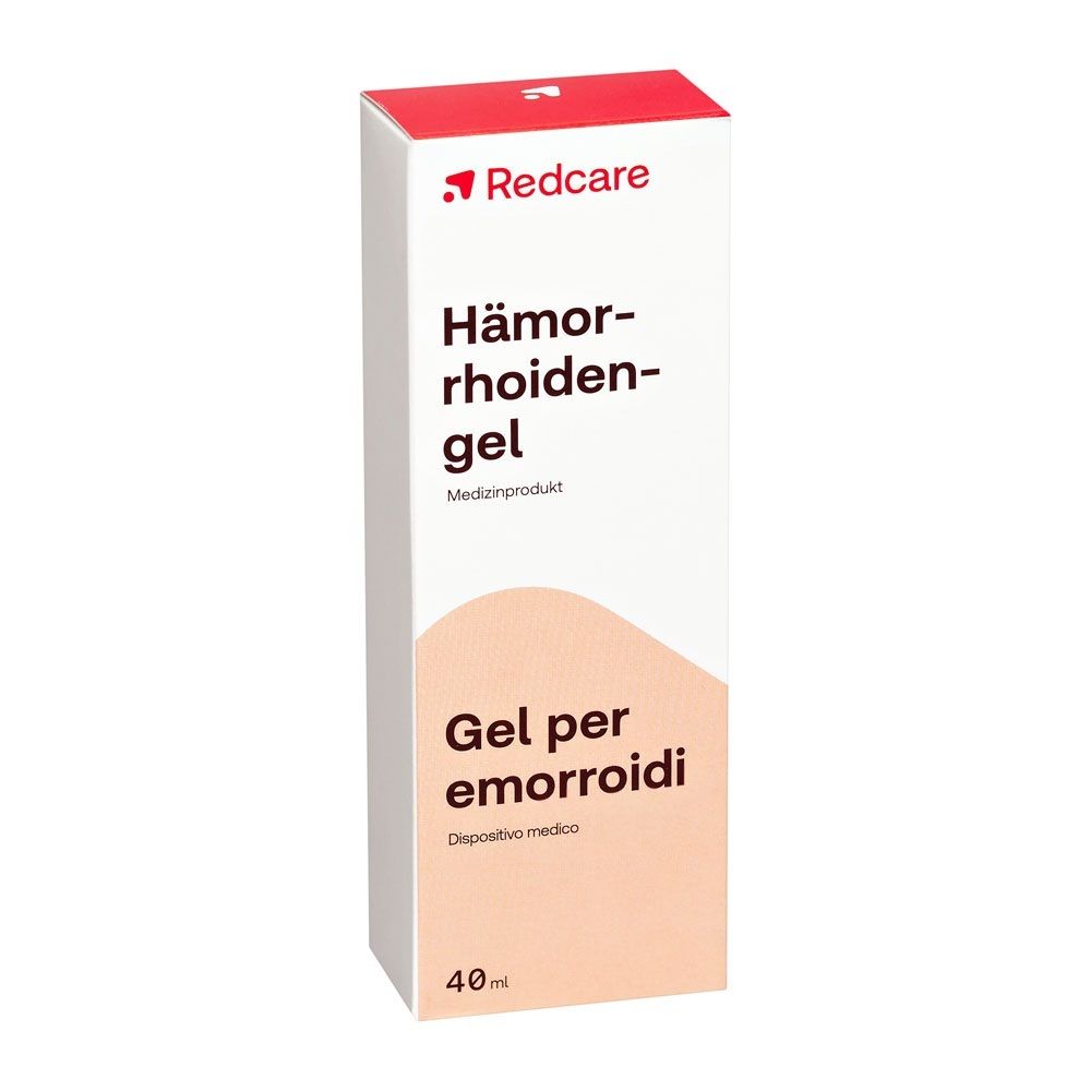 Redcare Hämorrhoidengel Verpackung, 40ml. Medizinprodukt.