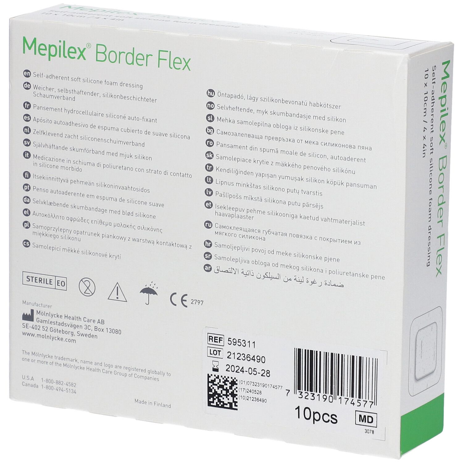 Mepilex® Border Flex 10 x 10 cm