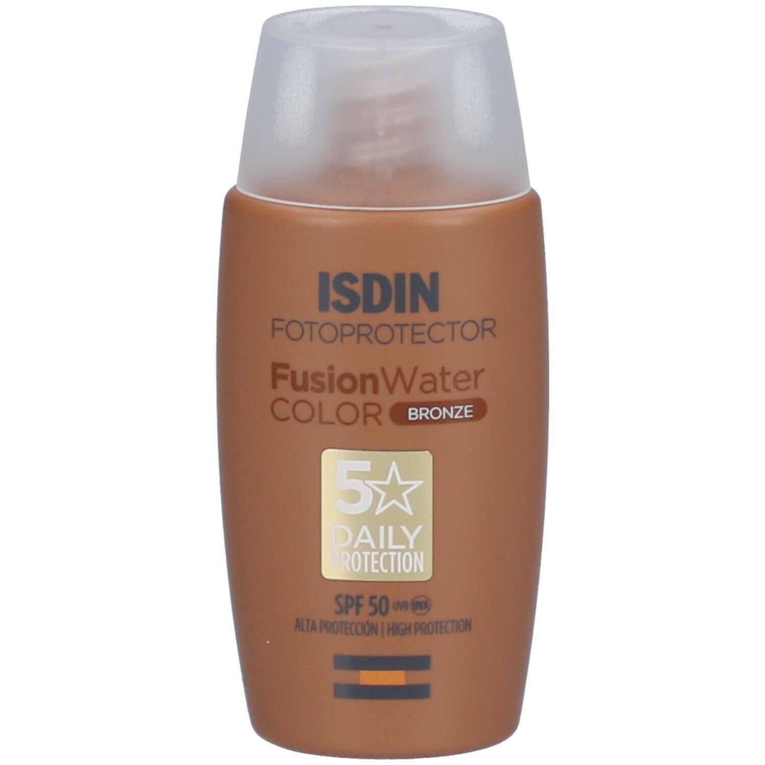 Fotoprotector ISDIN Fusion Water Color Bronze LSF 50 ultraleichte getönte Sonnencreme für gebräunte Haut