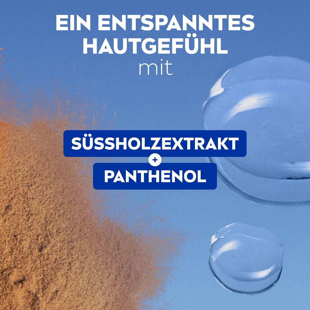Süßholzextrakt und Panthenol für entspanntes Hautgefühl.