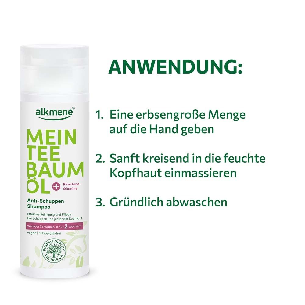 Anwendung: 1. Eine erbsengroße Menge auf die Hand geben. 2. Sanft kreisend in die feuchte Kopfhaut einmassieren. 3. Gründlich abwaschen.