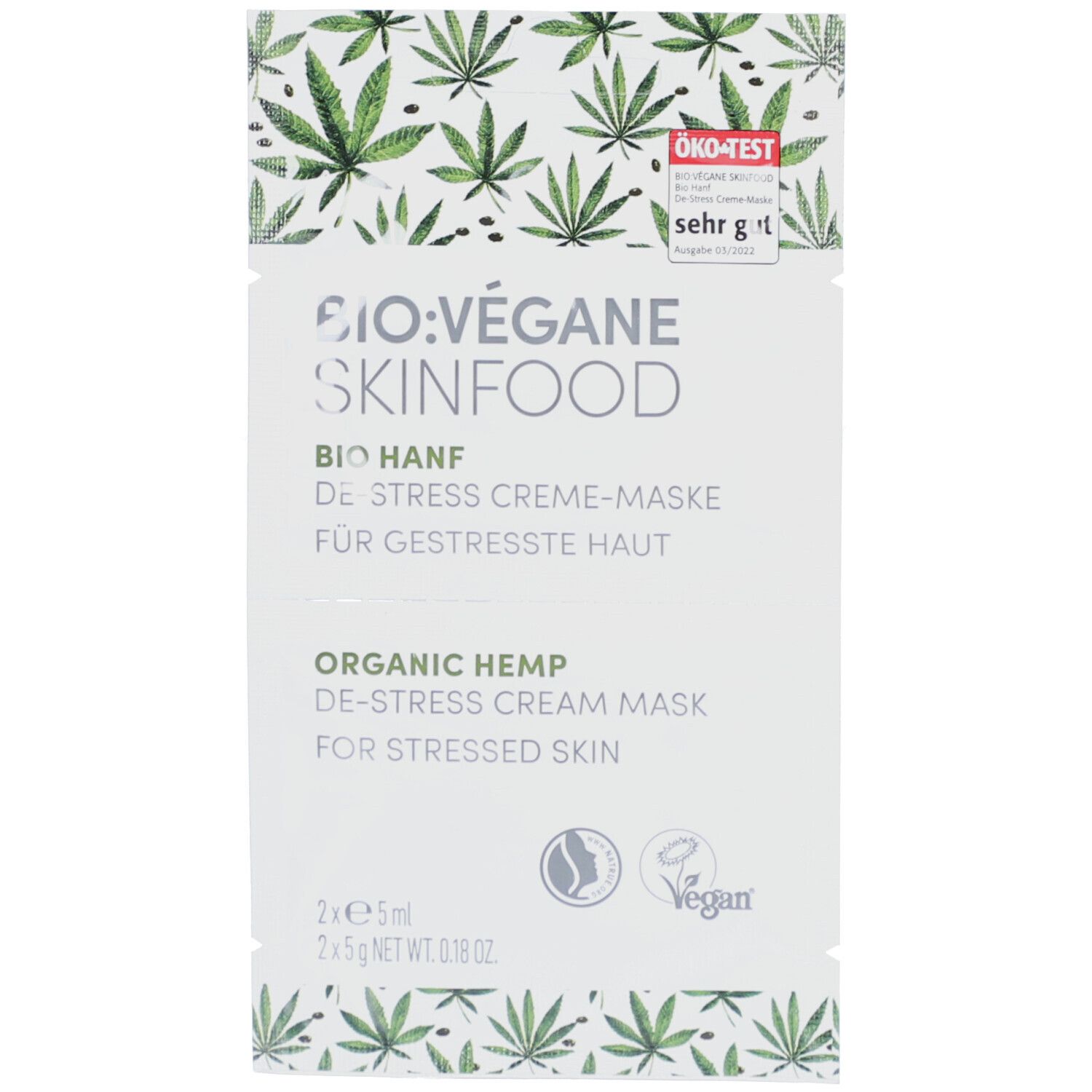 BIO VÉGANE SKINFOOD BIO HANF DE-STRESS Creme-Maske