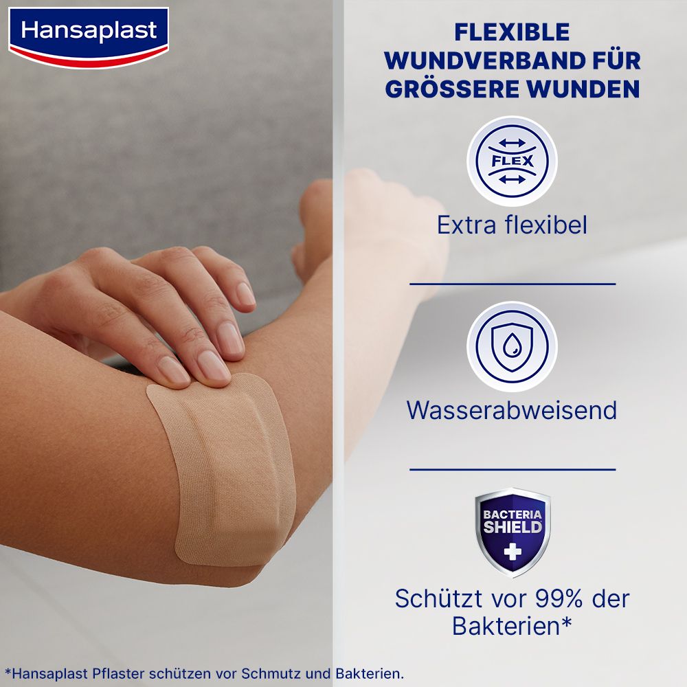 Hansaplast Flexible Wundverband für größere Wunden 6 x 9,5 cm