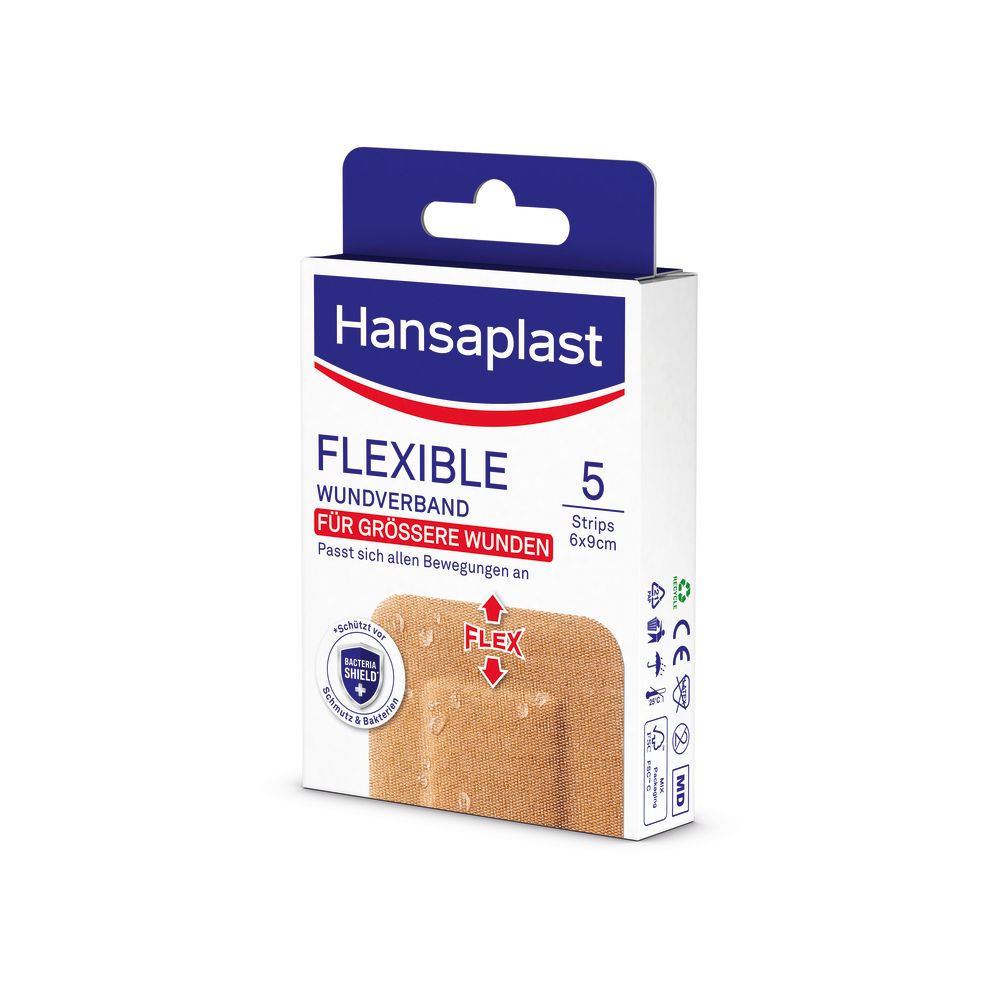 Hansaplast Flexible Wundverband für größere Wunden 6 x 9,5 cm