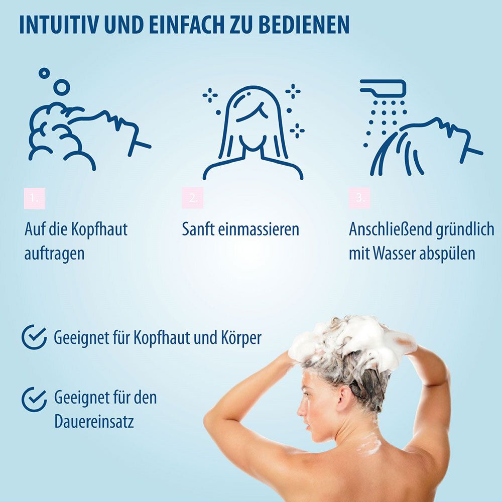 Evolsin® Ekzem & Psoriasis Shampoo bei Schuppenflechte, Ekzemen &Neurodermitis auf kopfhaut & Körper I OHNE KORTISON I Medizinprodukt I Bei Neurodermitis & Schuppenflechte Kopfhaut