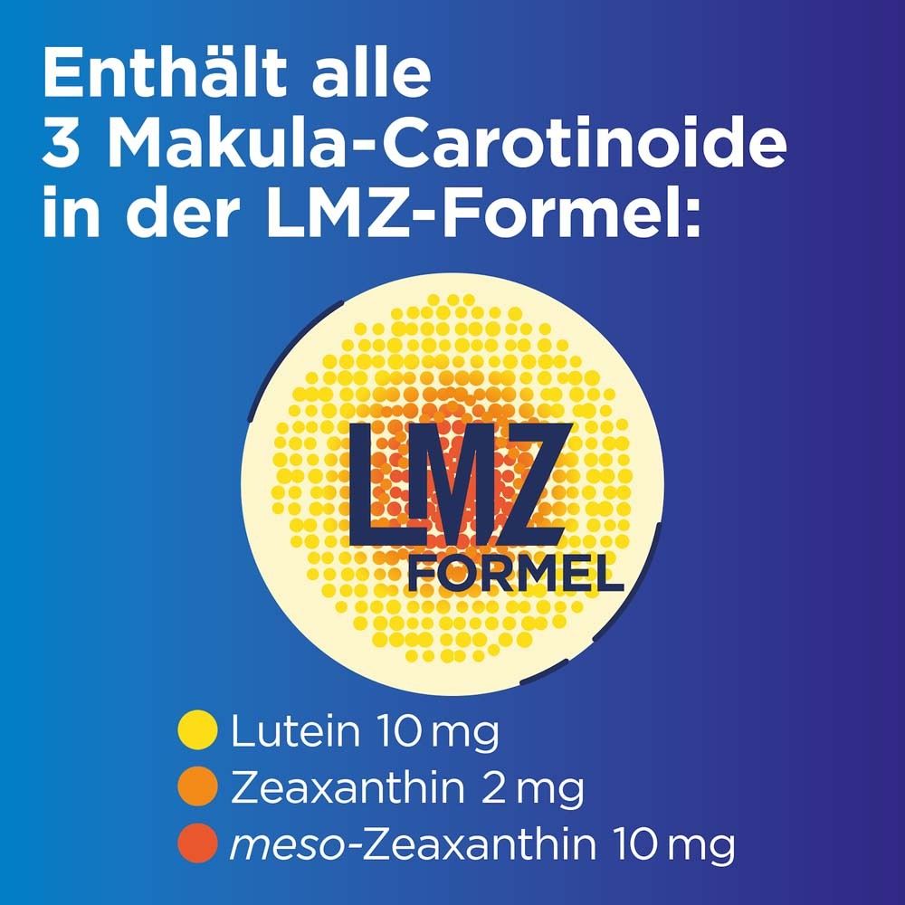 Kreisförmige Darstellung der LMZ-Formel. Enthält Lutein, Zeaxanthin und meso-Zeaxanthin.
