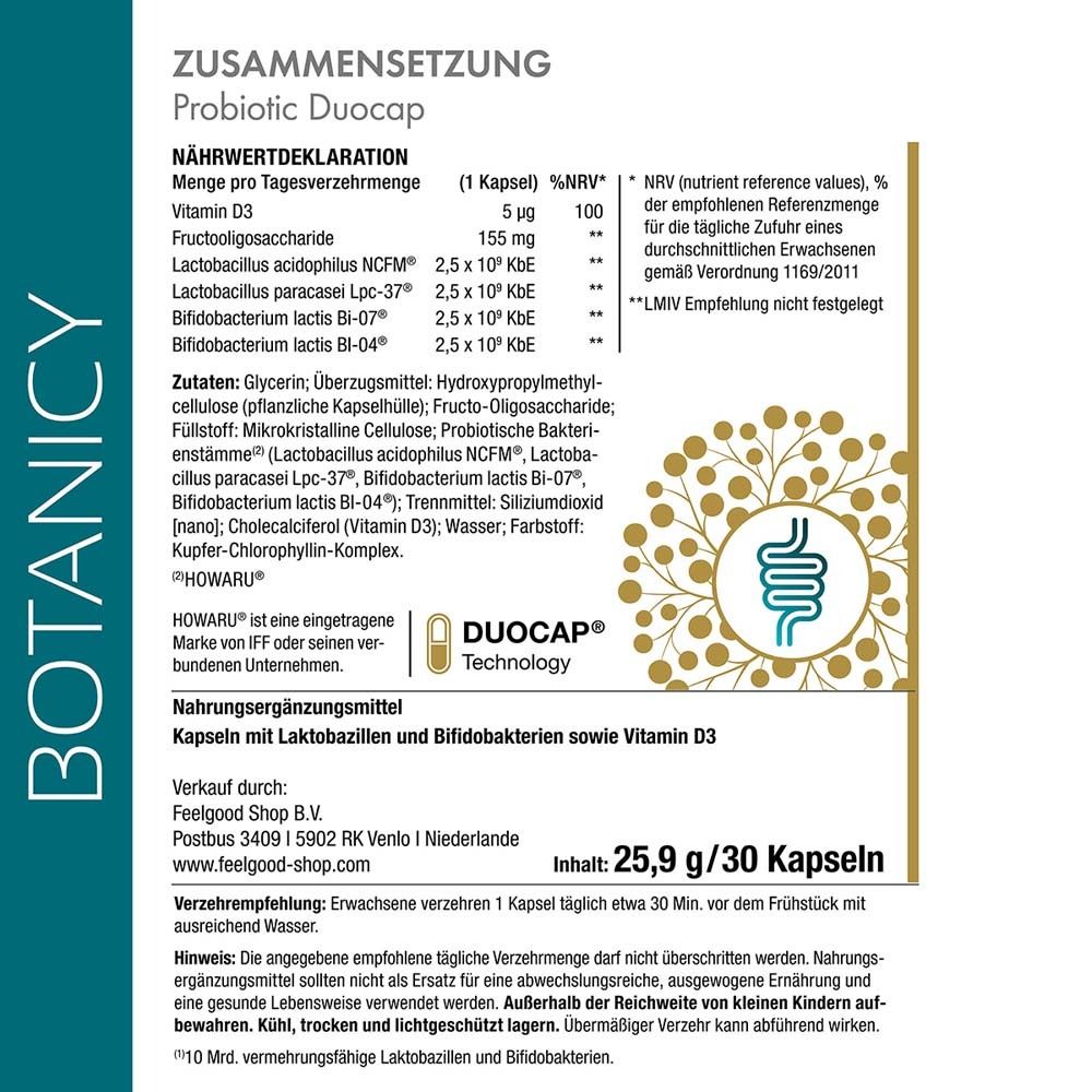 Produktinformationen: Inhaltsstoffe, Nährwertdeklaration, Hersteller. Enthält 30 Kapseln.