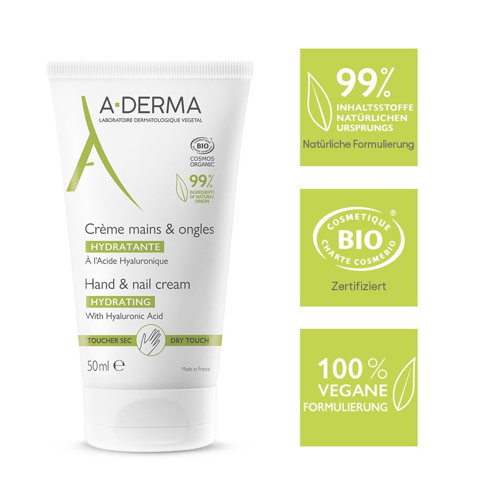 A-DERMA Feuchtigkeistspendende Hand- und Nagelcreme