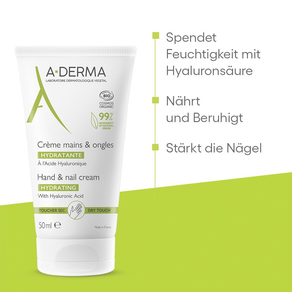 A-DERMA Feuchtigkeistspendende Hand- und Nagelcreme