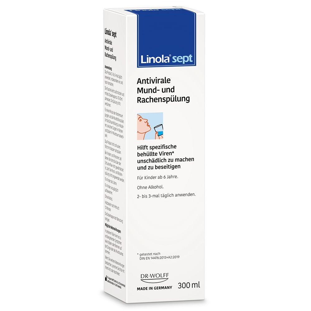 Linola® sept Antivirale Mund- und Rachenspülung - Mundspülung zum Gurgeln und Spülen