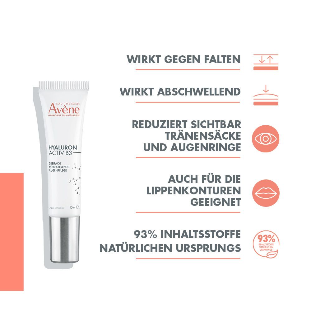 Avène Hyaluron Activ B3 dreifach korrigierende Augenpflege - Anti-Aging Pflege mit Niacinamid - jetzt 5€ sparen mit dem Code “avene5at"*