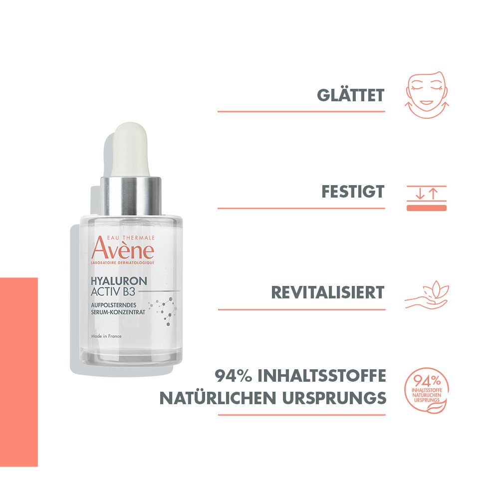 Avène Hyaluron Activ B3 Aufpolsterndes Serum-Konzentrat - Anti-Aging Serum - jetzt 5€ sparen mit dem Code “avene5at"*