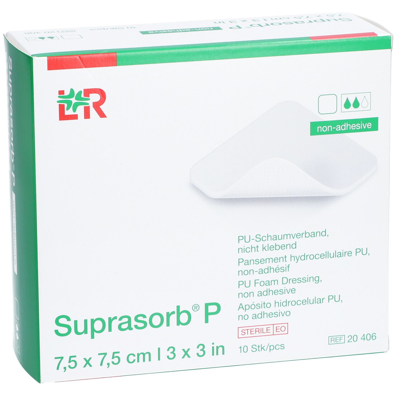 Suprasorb P PU Schaumverband 7 5 Cm X 7 5 Cm Nicht Selbstklebend 10 St Shop Apotheke