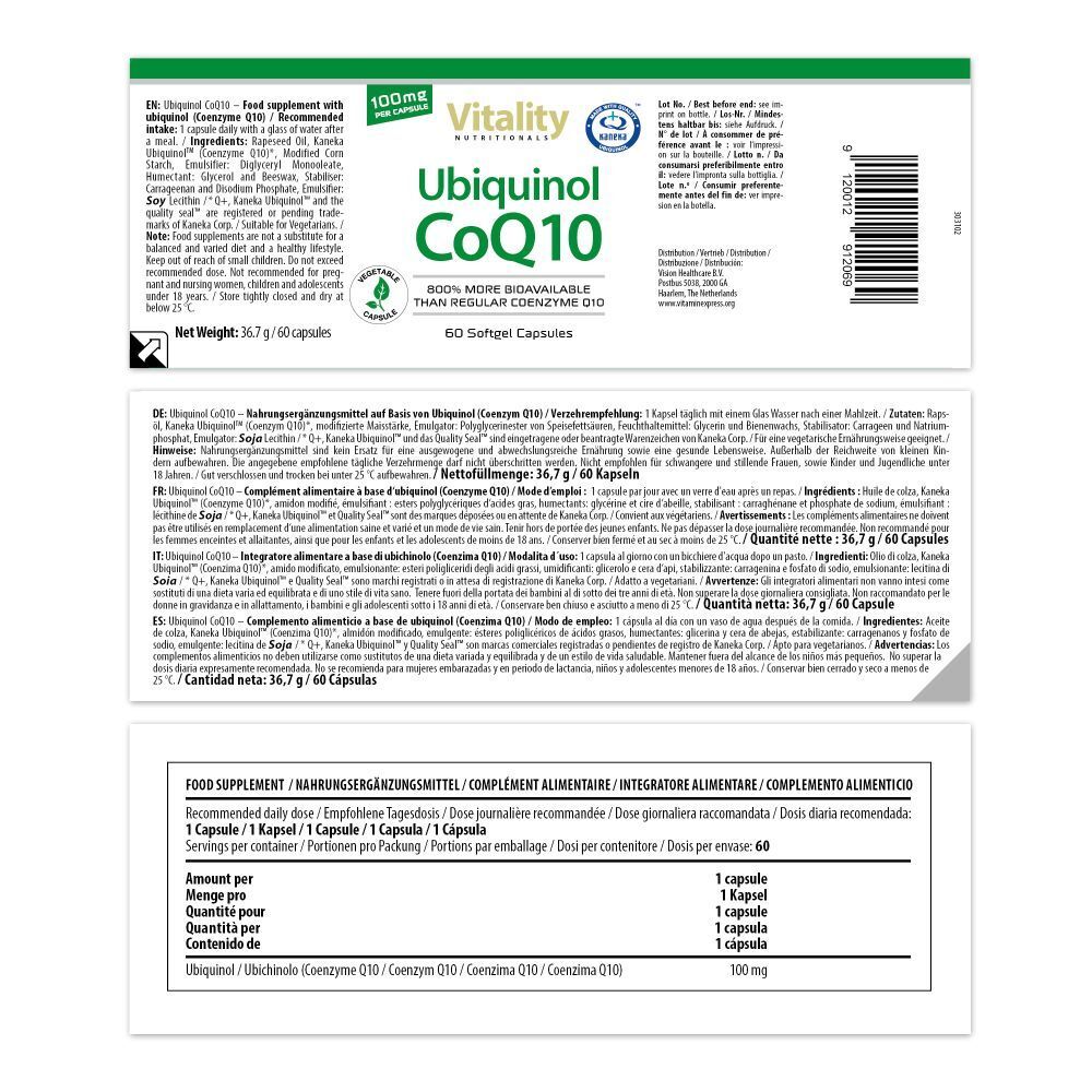 Vitality Ubiquinol CoQ10